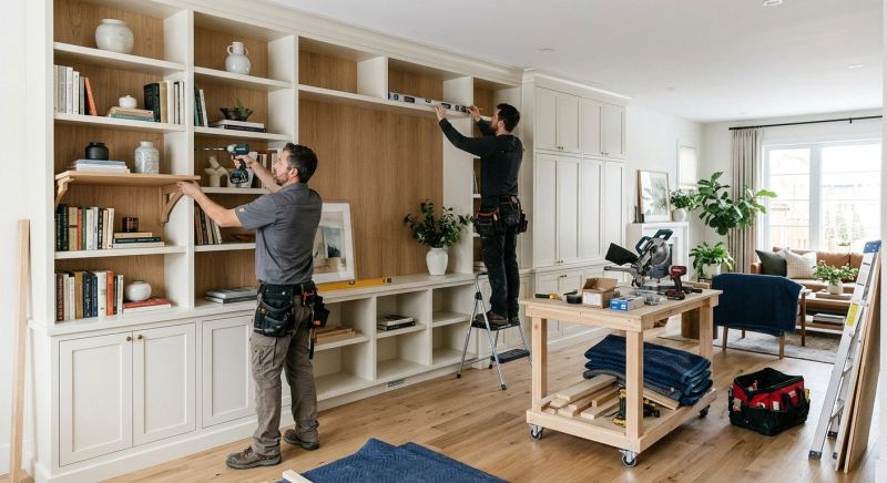 Built In Bookcase Installation in Greensboro, NC